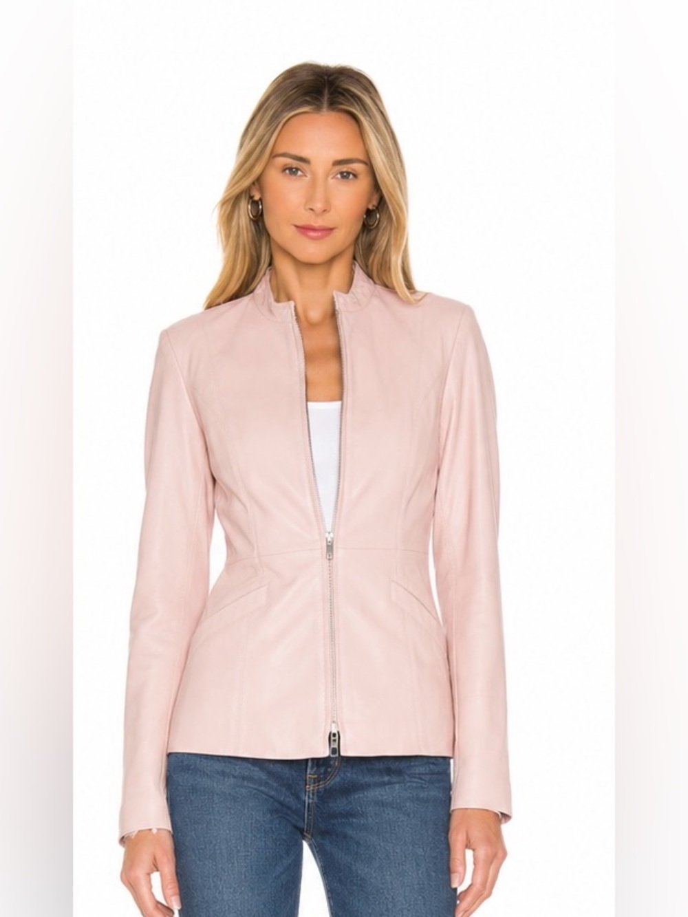 Danier Blush Pink Genuine Leather Jacket XS